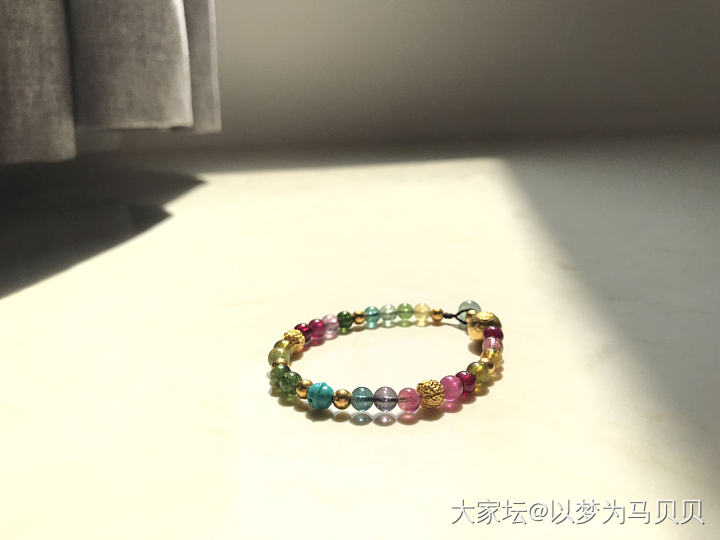 秀秀最近戴的串~_珠串碧玺金