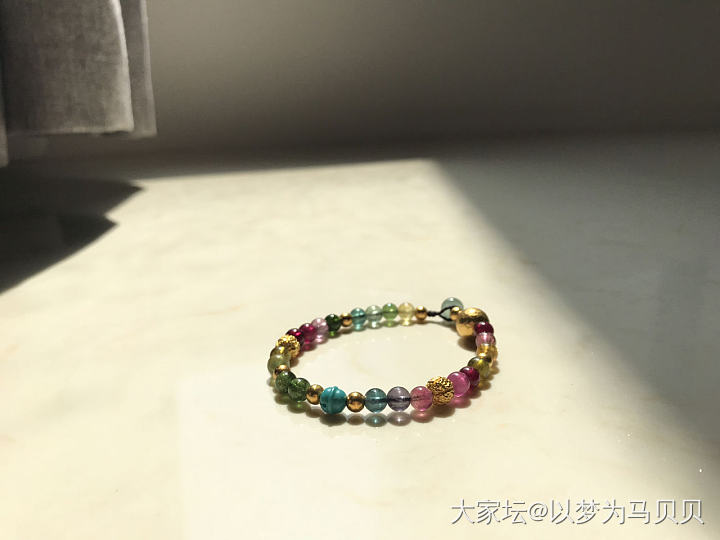 秀秀最近戴的串~_珠串碧玺金
