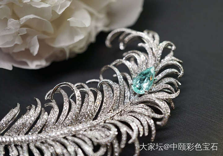 ##中颐天然帕拉依巴胸针##  1.40ct_胸饰碧玺彩色宝石
