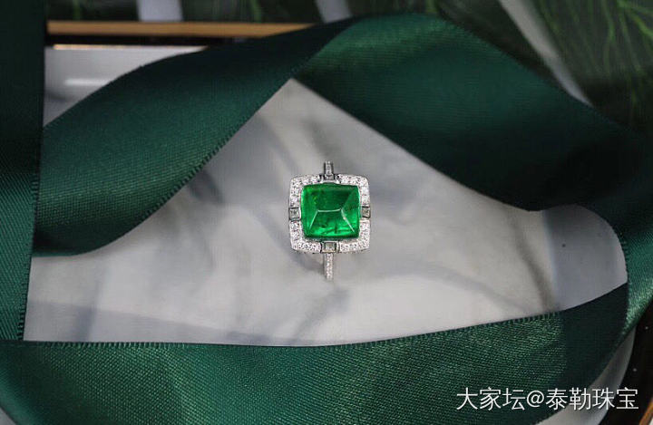 【泰勒彩宝】5.44ct祖母绿糖塔戒指