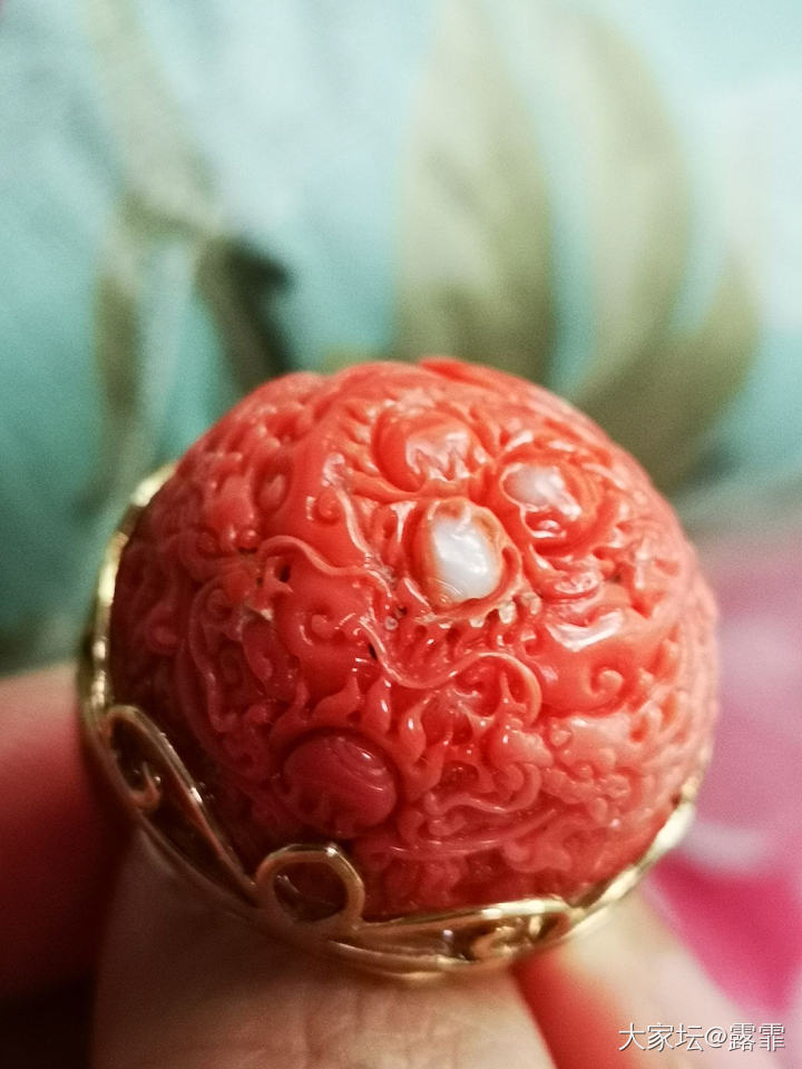 都说越胖的人越喜欢夸张的饰品，好吧，我承认我是个胖子🙄_戒指珊瑚