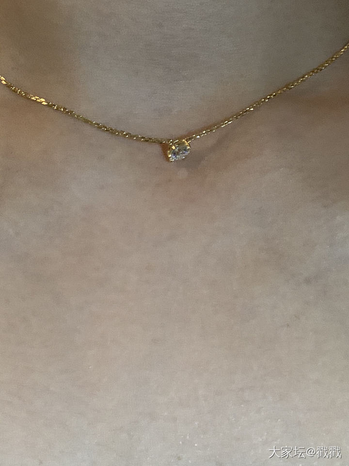 刚到手的单钻锁骨链。另，想请教大家一个问题。_钻石