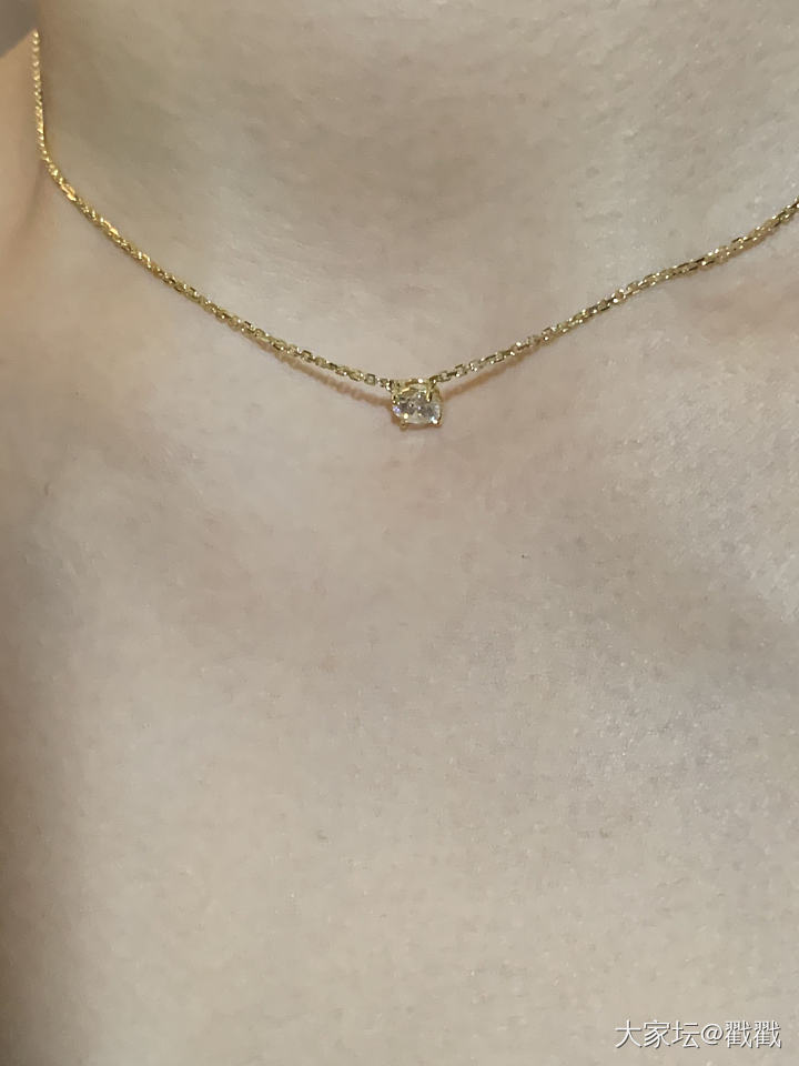 刚到手的单钻锁骨链。另，想请教大家一个问题。_钻石