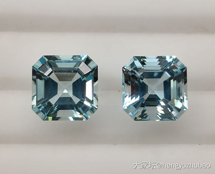 阿斯切 海蓝宝石 10x10mm 配对_彩色宝石