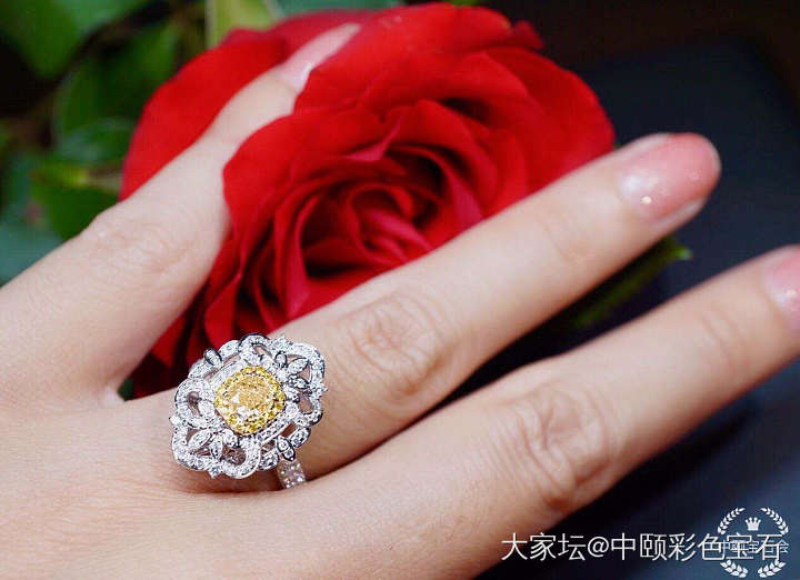 ##中颐出品天然黄钻戒指吊坠两用款##  0.50ct_彩钻戒指钻石