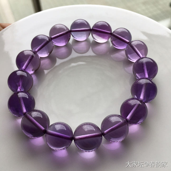紫水晶手链干净体_水晶