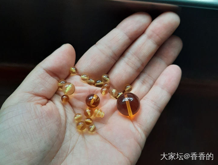 梅花双龙小金刚松石圆珠蜜蜡小饼子琥珀配珠_文玩