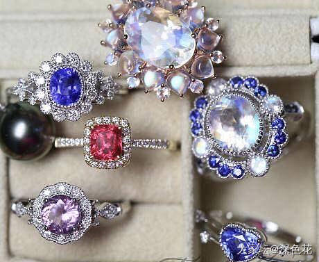 紫蓝宝戒指&月光石戒指_戒指月光石蓝宝石
