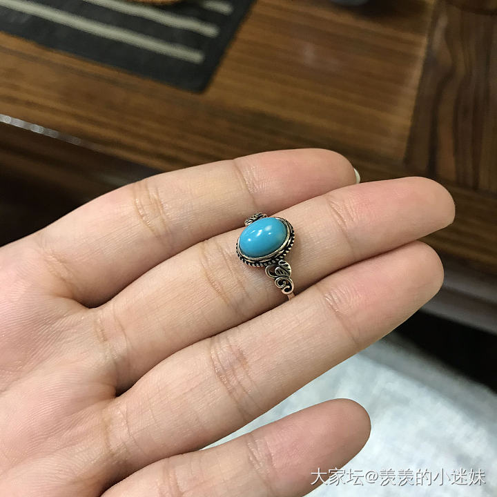 突然被戒指上的小叶子美到了_戒指松石