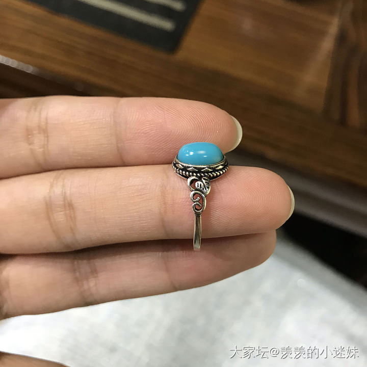 突然被戒指上的小叶子美到了_戒指松石
