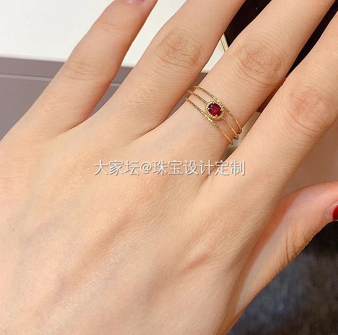 简洁便宜的红宝石戒指～_首饰