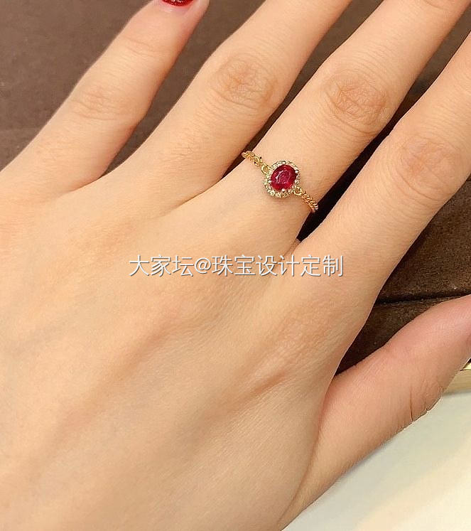 简洁便宜的红宝石戒指～_首饰