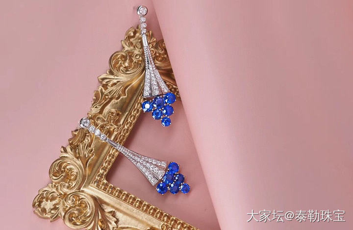 【泰勒彩宝】5.14ct蓝宝石耳坠