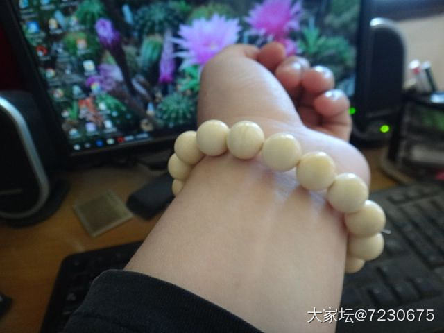 【猛犸】求各位大神受累掌掌眼，这条手串～_猛犸象牙有机宝石