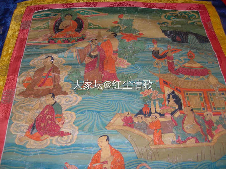 咱的藏品 清 萨迦派班智达的故事唐卡 宽 47CM，长73CM