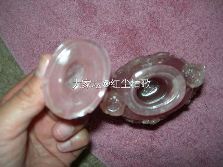 咱的藏品 乾隆工，漏空雕  碧玺荷莲熏香盖尊，