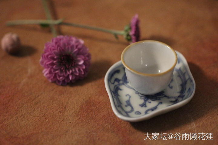 不见百年前旧事儿，淡描青花蝴蝶花儿~_陶瓷