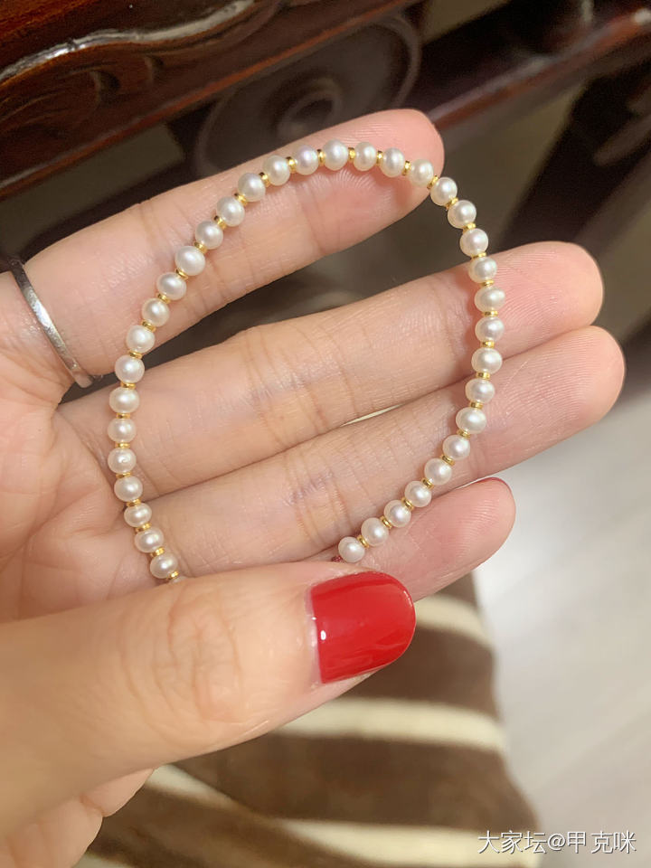 小珍珠配小金片_手工diy珍珠金