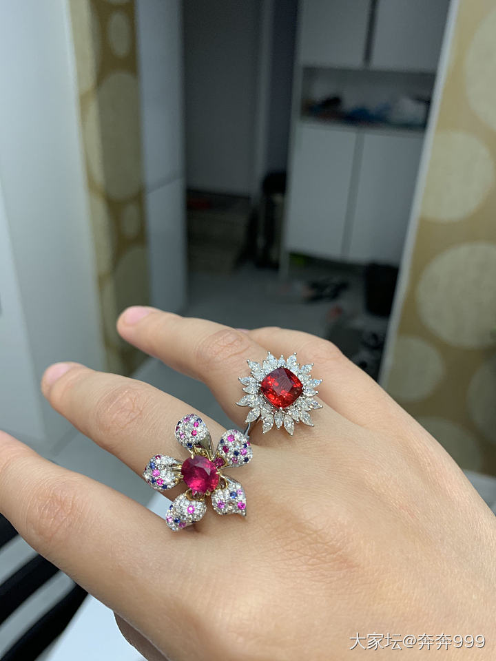 尖晶戒指镶嵌回来啦_尖晶石彩色宝石戒指