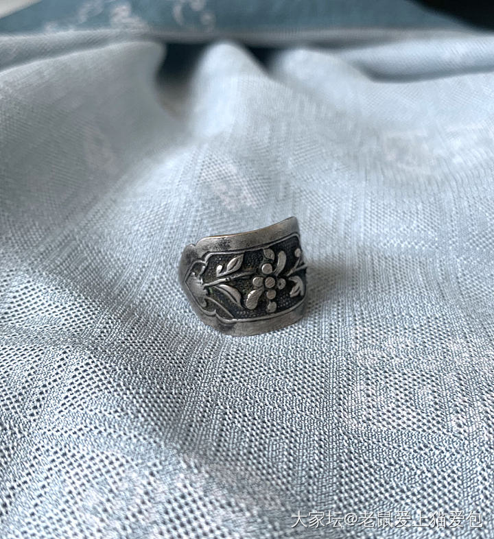 我的簪花老银戒指，说是清朝的，不懂_老银戒指银