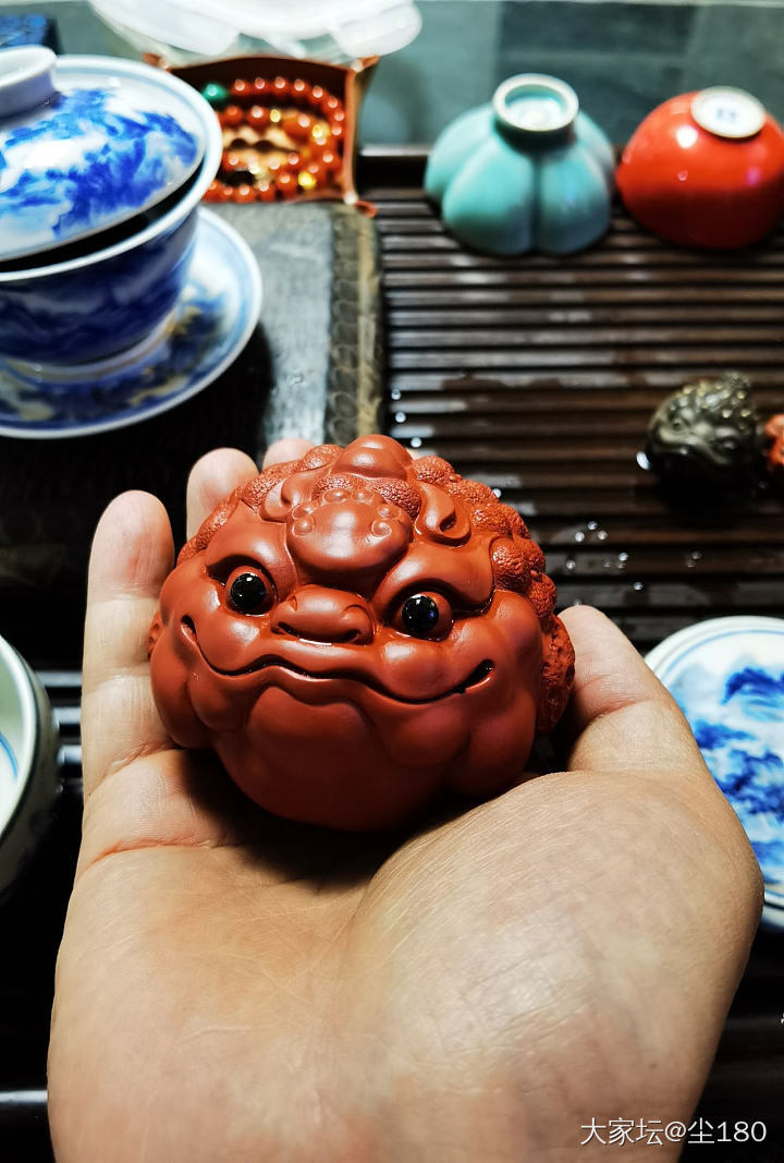 又下雨，盘串喝茶比较舒服_珠串松石玉石玉髓玛瑙