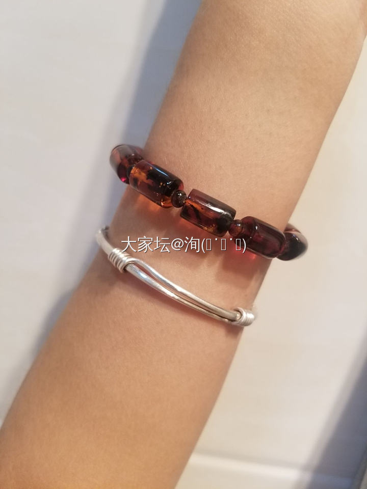 坛子里入的闲置_匠人银手镯珠串琥珀蜜蜡
