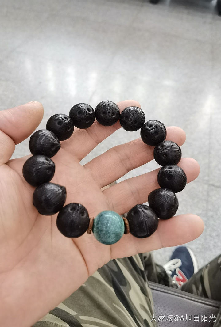 紫金鼠手串配松石