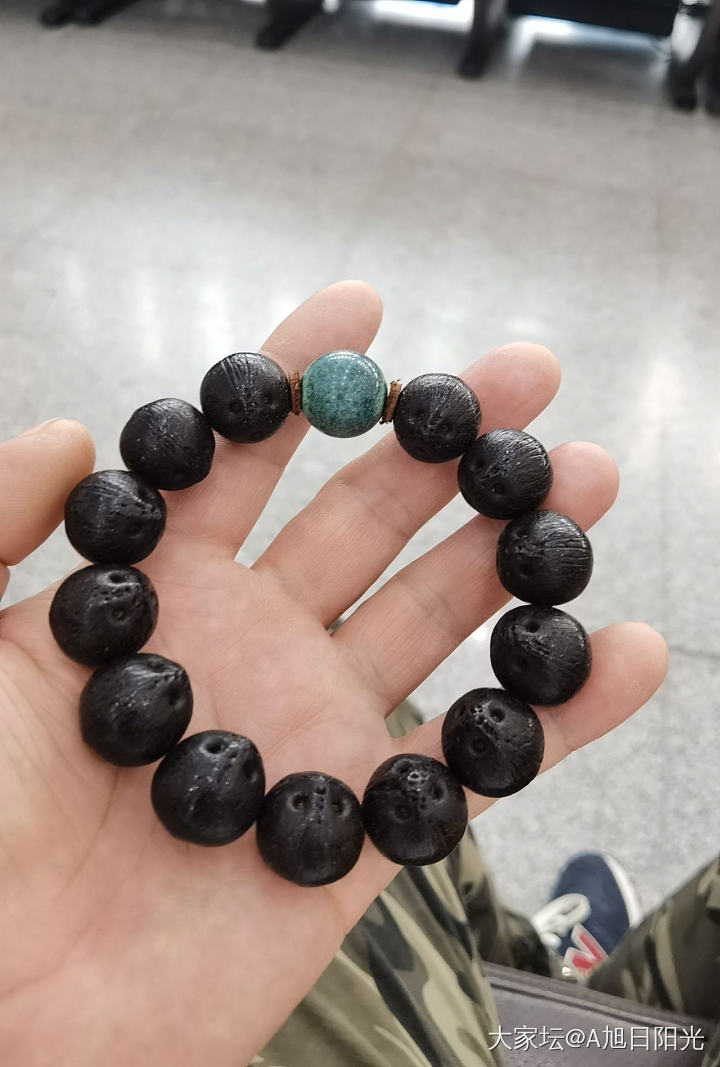 紫金鼠手串配松石