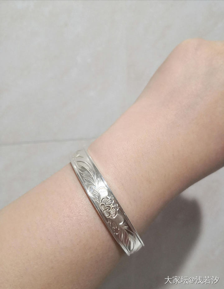 端庄•素华斜刻芍药轨道_匠人银
