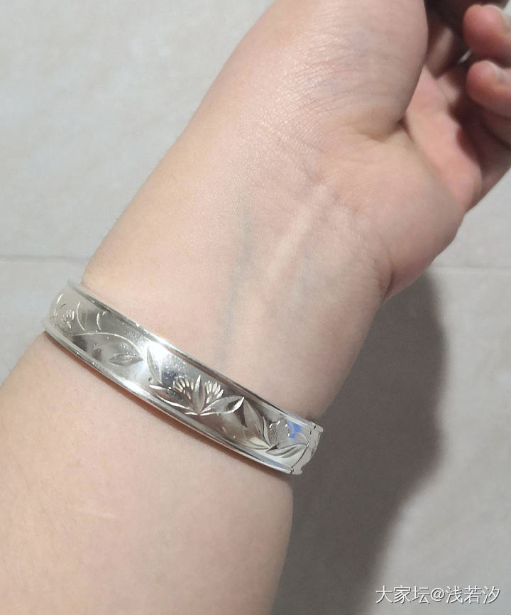端庄•素华斜刻芍药轨道_匠人银