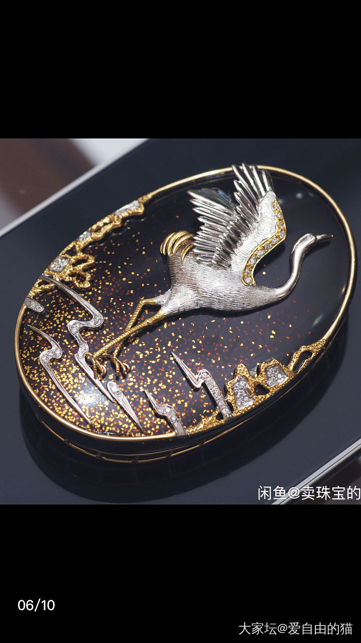 设计师作品，仙鹤_设计胸饰金