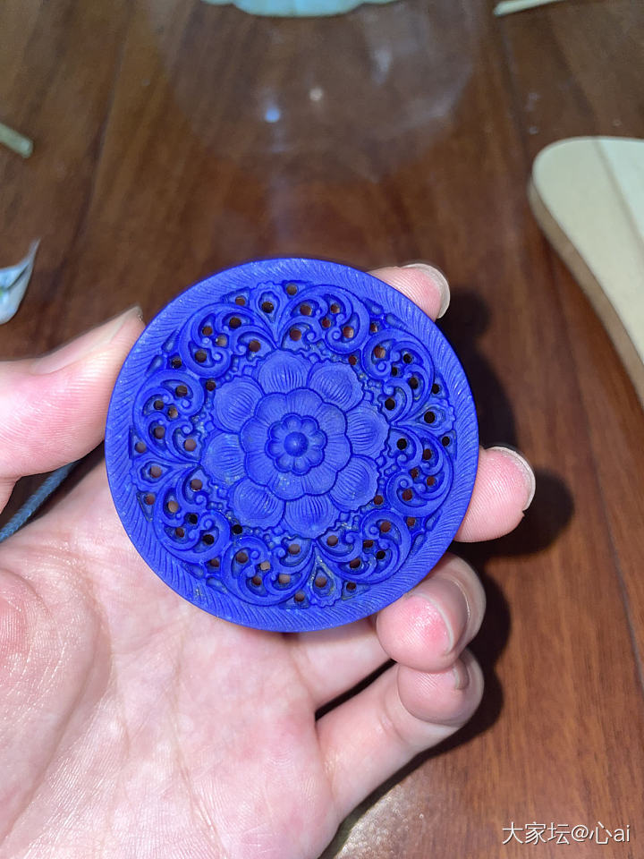 超美的青金石宝相花牌子_牌子青金石