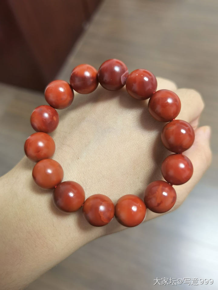 晒晒我新买的南红手串_南红