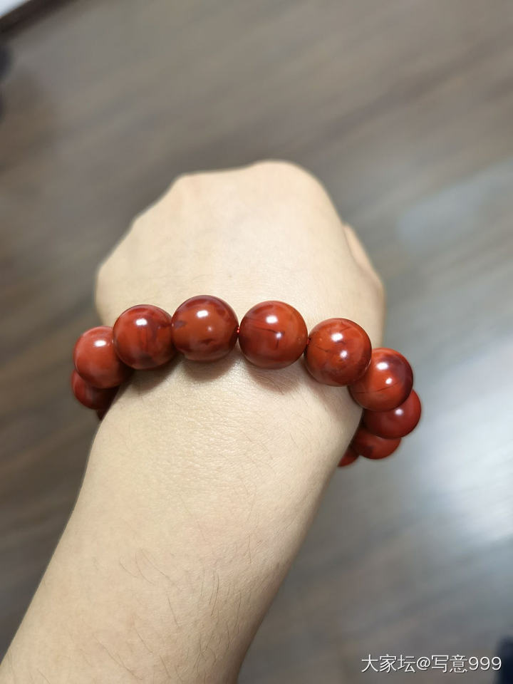 晒晒我新买的南红手串_南红