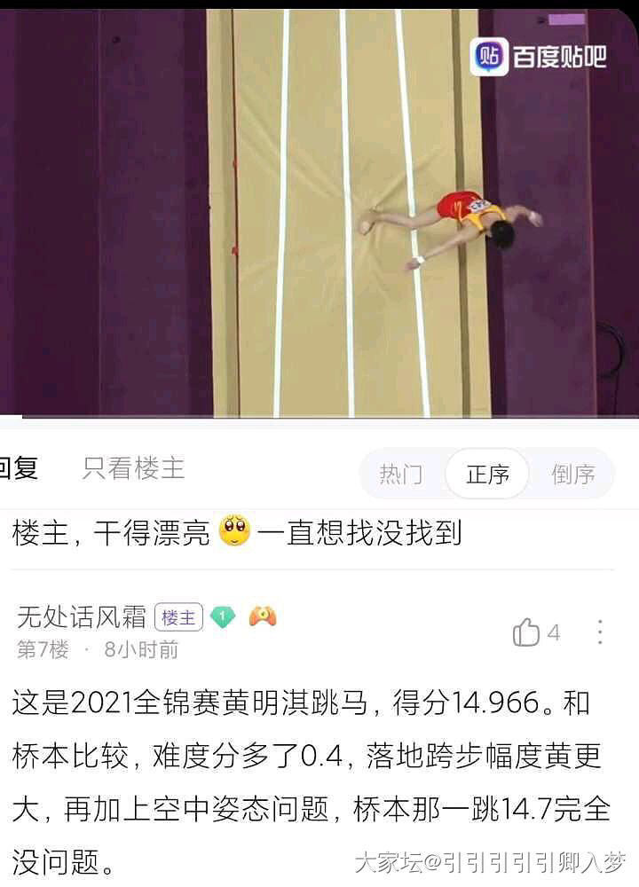 转载体操吧大神科普的体操知识，和昨天跳马的截图分析_新闻闲聊赛事