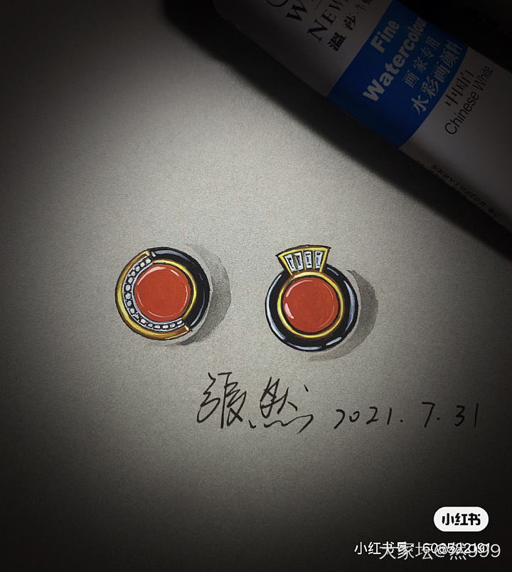 每天画完基本都是晚上11点往后了....._首饰