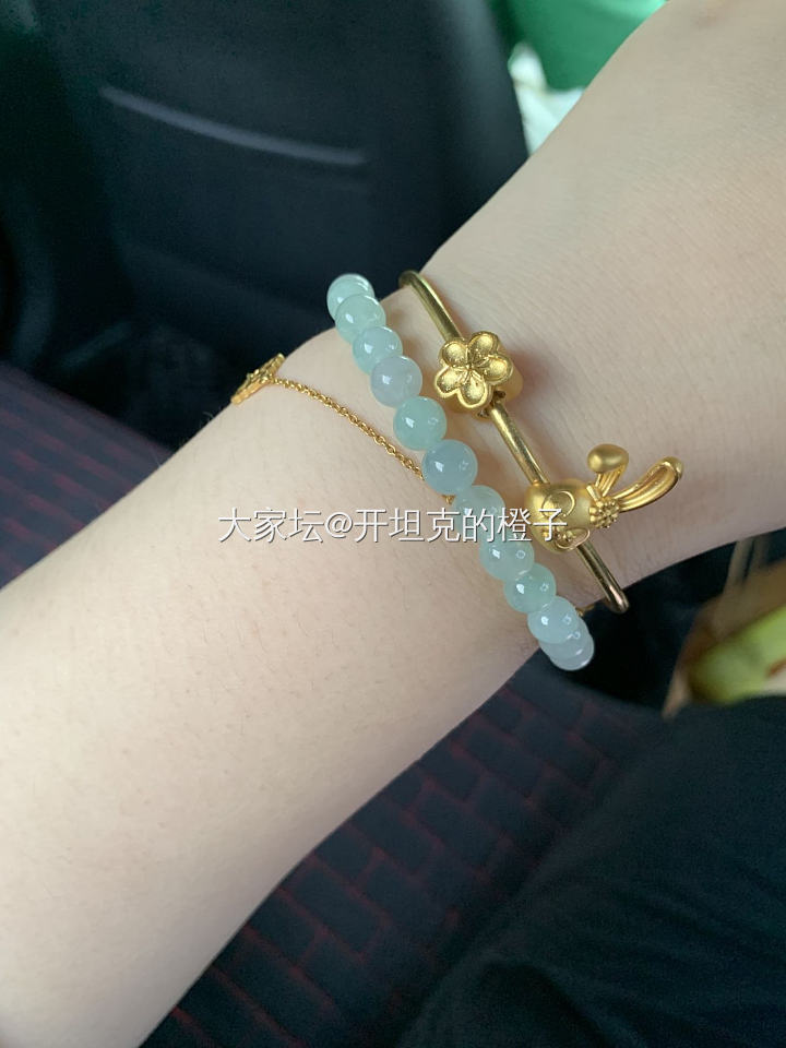 水一帖星黛露足金转运珠和小桃花_手饰金