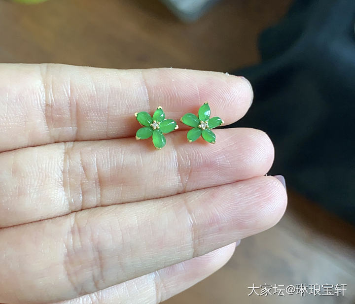 上几件新的18K镶嵌小精品耳钉3位数起_翡翠