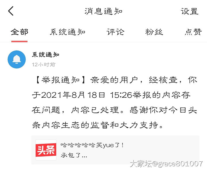 关于头条帐号 白梓琪 对大家坛内容的抄袭