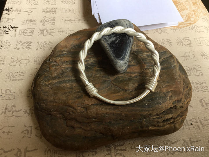 精雕细琢家现货江南雨_匠人手镯银