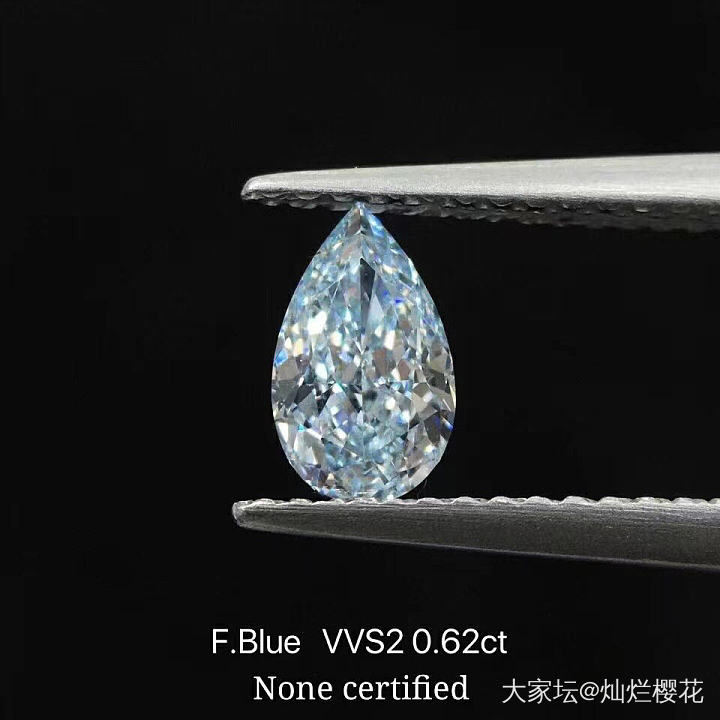 Fancy Blue VVS2 0.62ct None Certified，散货..._异形钻