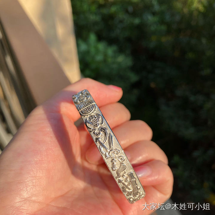 银之暗八仙_手镯银