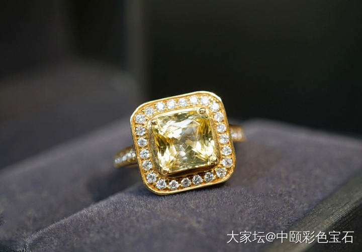 ##中颐天然未加热黄色蓝宝石戒指##  3.02ct_戒指蓝宝石名贵宝石