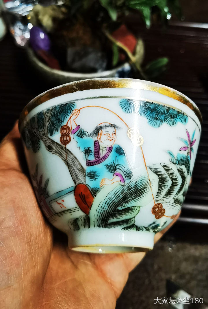 晚清民国，刘海戏金蟾 茶碗_收藏