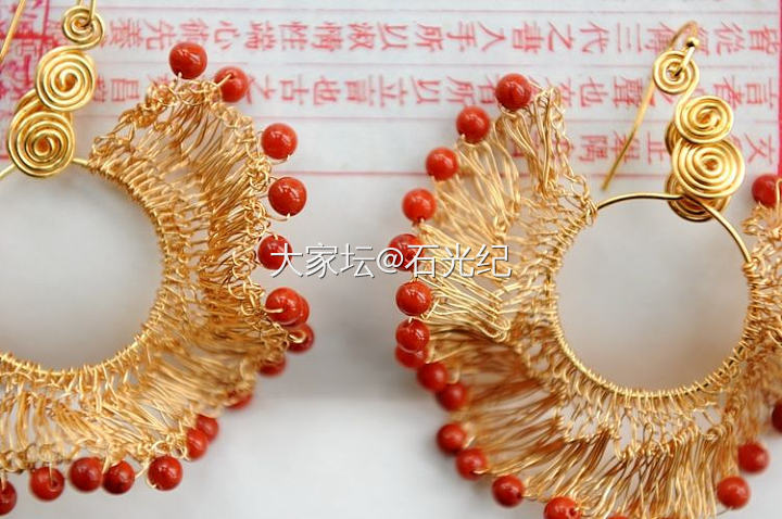 南红设计款耳环_工艺南红