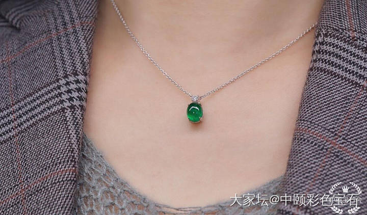 ##中颐天然蛋面祖母绿吊坠##  1.22ct_吊坠祖母绿名贵宝石