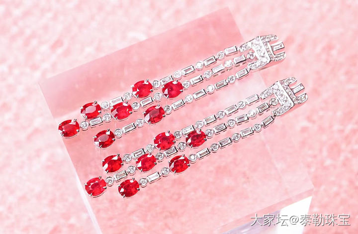 【泰勒彩宝】5.95ct红宝石耳坠_名贵宝石