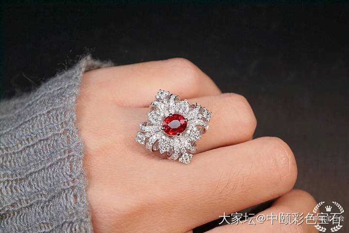##中颐VIP定制欣赏##  天然缅甸尖晶戒指_戒指尖晶石彩色宝石
