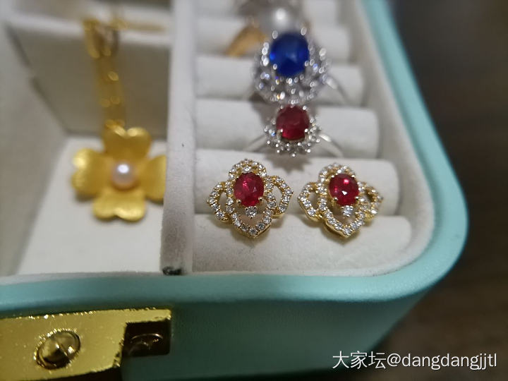 最近做的红蓝宝吊坠，耳钉_耳钉吊坠名贵宝石