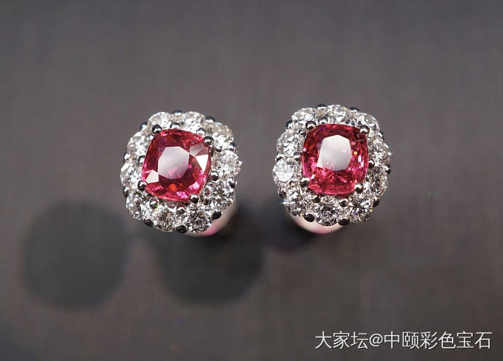 ##中颐天然缅甸红尖晶耳钉##  1.29ct_尖晶石彩色宝石